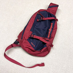 Patagonia Atom 8L Sling Bag Backpack Burgundy Blue Hiking Outdoor Travel Used